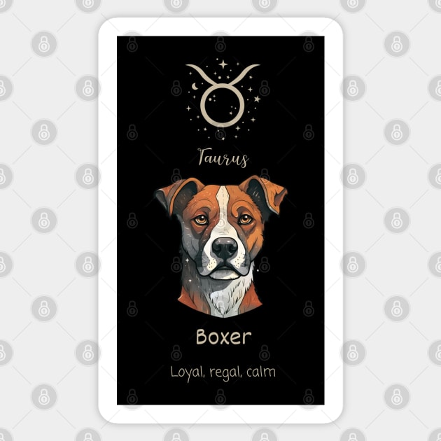 Taurus: Boxer - Zodiac Tarot Card Sticker by DressedInnovation